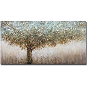 Tiancheng Art 24x48 inch Abstract Canvas Art 100% Hand-Painted Oil Painting Wall Art Pieces Framed Canvas Paintings Contemporary Artwork Decoration