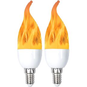 QLEE Led Flame Bulb E12 Candelabra Flame Bulbs 3 Watt 3 Mode LED Chandelier Bulb Flame Light Warm White Candle Light for Festival Hotel Bar Party Celebration Events Christmas Decorations