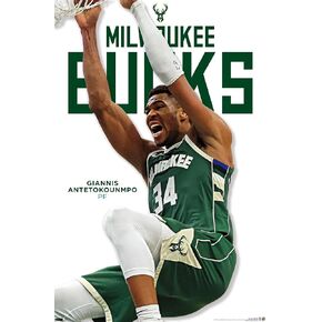Trends International NBA Milwaukee Bucks - Giannis Antetokounmpo Feature Series 24 Wall Poster, 22.37" x 34.00", Unframed Version