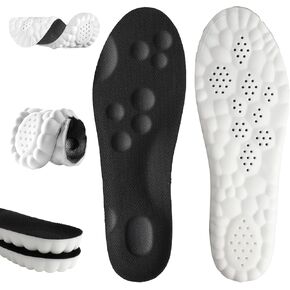 Cloudsole Insoles, Orthopedic Cloud Insole for Men and Women, U-Shape Memory Foam Insoles, Plantar Fasciitis Insoles for Foot & Joint Support, Anti Fatigue and Shock Absorption (Black 11-12)