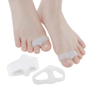 Angel Wings Pack of 10 Bunion Corrector, Toe Separators with 2 Loops, Big Toe Spacer Suitable for Bunion and Overlap Toe Big Toe Separators for Big Toe Alignment (White)