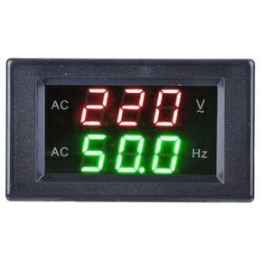 Voltage Frequency Meter, YB4835VF Digital AC Voltmeter Panel Mounting Meter 80-500V Frequency Counter 45-65HZ LED Dual Display Ammeter Voltmeter Generator Current Tester Measuring Tool(Black)