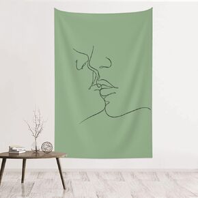 FEILUOKE Sage Green Tapestry Danish Pastel Retro tapestries Wall Hanging Bedroom College Dormitory Wall Aesthetic Decoration Background Poster Tapestry 40x60in