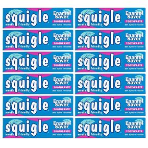 Squigle Enamel Saver Toothpaste (Canker Sore Prevention & Treatment) Prevents Cavities, Perioral Dermatitis, Bad Breath, Chapped Lips - 12 Pack