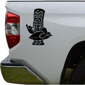 Rosie Decals Tiki Totem Surf Surfing Hawaii Die Cut Vinyl Decal Sticker For Car Truck Motorcycle Window Bumper Wall Decor Size- [6 inch/15 cm] Tall Color- Gloss Black