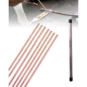 Copper brazing rods 7 Rods, Brazing Rods 13.78"*1/8"*1/16" Welding Rod for Oxyacetylene Gas Welding Brazing Copper Alloy, Copper Solder for Air Conditioner Copper Pipes