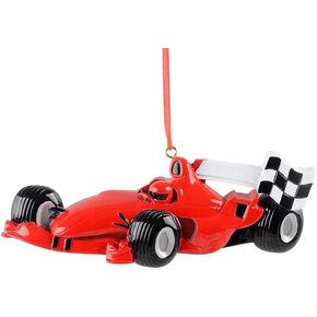 Personalized Race Car Ornament 2024, Red Race Car Christmas Tree Ornament Artisanal Customized Keepsake Decoration,Wheels Ornament,Sports Car Ornament, Cool,Fun Racing Car Ornament for Kid's Tree