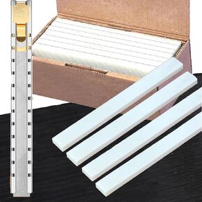 1Pcs Flat Soapstone Holder Steel, with 18Pcs Natural Soapstone Pencil Refills, Professional Welding Chalk for Welders，for Welding and Welders, Marking on Steel, Aluminum and Cast Iron.