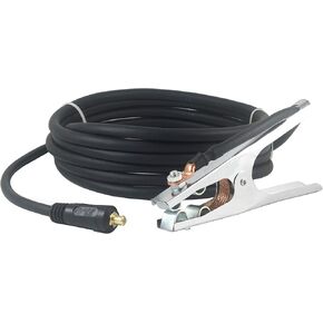 150 Amp Welding Ground Clamp Lead Assembly - Dinse 10-25 Connector - #4 AWG cable (15 FEET)