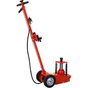 22 Ton Pneumatic Floor Jack 44000 Lbs Capacity Quick Lift Air-Operated Bottle Jack with Wheels for Garages Repair Shops red