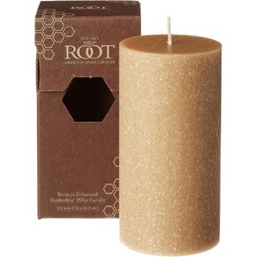شموع الجذر - 33625 شمعة عمود غير معطرة، 3 × 6 بوصة، شمع العسل