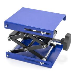 EISCO Laboratory Scissor Jack - 55lb Load Capacity - 6"x5" Steel Platform - Max Height 9.75", Min Height 2.5" - Screw Operated Mechanism