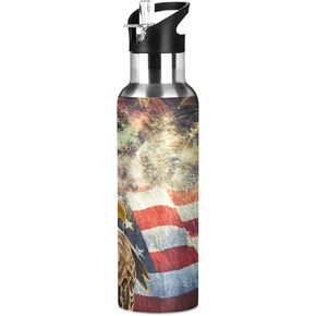 xigua 22 OZ Blue Butterflies Water Bottle with Straw, Sports Water Bottle BPA Free Stainless Steel Water Jugs for Gym, Kitchen, Working, Outdoor