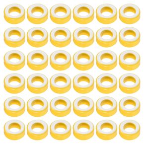 YOKIVE 200 Pcs Toroid Core, Ferrite Chokes Ring Iron Powder Inductor Ferrite Rings, Good for Power Transformers (Yellow White, 13mm x 7.4mm x 5mm)