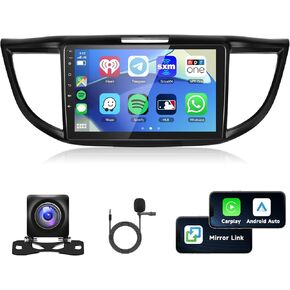 Hodozzy 4G+64G 8 Core Android 13 Car Stereo for Honda CRV 2012-2016 LHD,Double Din Car Radio with Carplay & Android Auto, 9 Inch IPS Touchscreen with GPS Navi,Bluetooth,WiFi,Mirror Link,FM, Camera