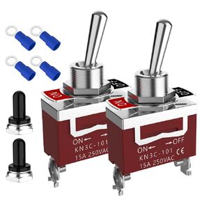 Marine Toggle Switch, Malictele SPST 2Pin Waterproof ON/Off Toggle Switch12V DC 30A 125VAC 20A Heavy Duty Marine Switch for Automotive Car Boat- 4PCS