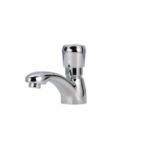 Zurn Z86100-XL-CP4 AquaSpec Single-Hole Metering Faucet, Deck Mount with 1.0 GPM Spray Outlet, 4" Cover Plate, Push-Button Handle, Chrome