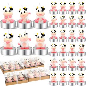 24 Sets 6 Styles Jungle Animal Handmade Candles Scented Tealight Candle Birthday Gifts Jungle Animal Theme Miniature Figurine Gifts for Theme Party Favors Baby Shower Wedding Supplies Decor