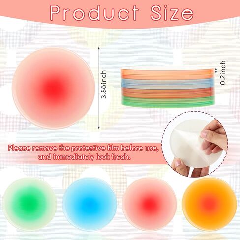 8 Pieces Colorful Acrylic Coaster 3.9 Inches Cute Coasters Round Heat Resistant Holder Anti Slip Table Coasters Aesthetic Coasters for Coffee Table Home Decoration Gift (Red, Orange, Blue, Green) in Saudi Arabia