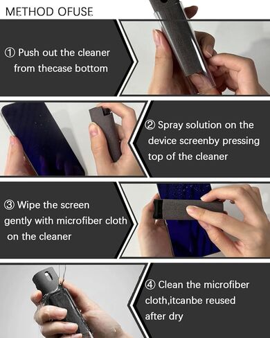 منظف ​​الشاشة، بخاخ ومسح، ملحقات السيارة للنساء، منظف شاشة السيارة لآيفون، آيباد، الكمبيوتر المحمول، الكمبيوتر اللوحي، ماك بوك، نظارات الهاتف الخلوي (وردي) in Kuwait