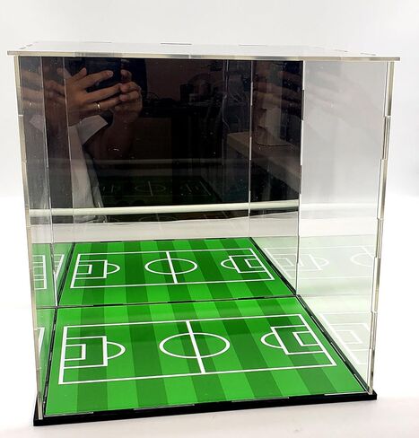 Soccer Ball Acrylic Display Case Box Mirror Field Showcase Shoes UV Protection 9x9x9 Inches (2) (Double (2 Display)) in Kuwait