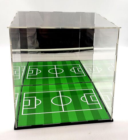 Soccer Ball Acrylic Display Case Box Mirror Field Showcase Shoes UV Protection 9x9x9 Inches (2) (Double (2 Display)) in Kuwait