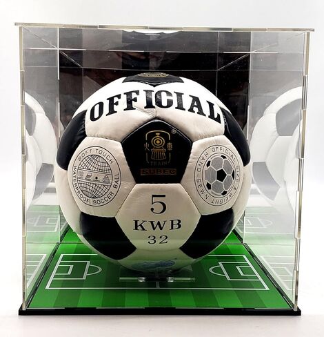 Soccer Ball Acrylic Display Case Box Mirror Field Showcase Shoes UV Protection 9x9x9 Inches (2) (Double (2 Display)) in Kuwait