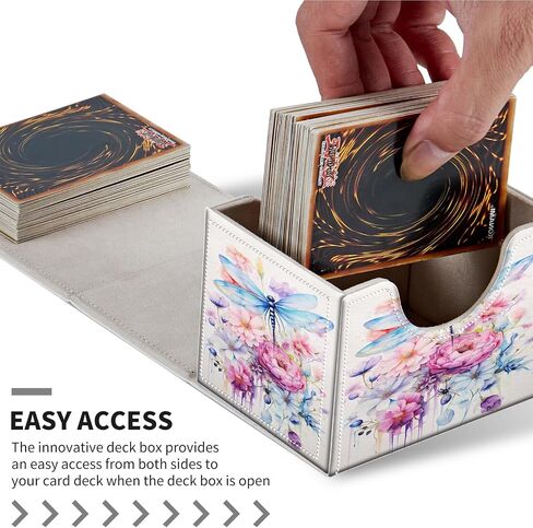 Card Deck Box for MTG Cards Fits 100+ Single Sleeved Cards,Strong Magnetic Game Card Storage Box for MTG/TCG/CCG and other Trading Cards-Golden Green Marble in Saudi Arabia