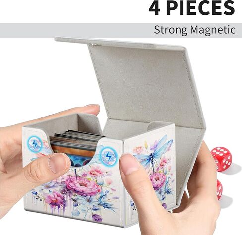 Card Deck Box for MTG Cards Fits 100+ Single Sleeved Cards,Strong Magnetic Game Card Storage Box for MTG/TCG/CCG and other Trading Cards-Golden Green Marble in Saudi Arabia