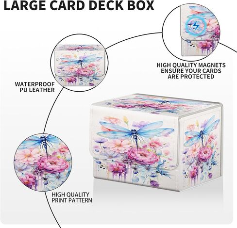 Card Deck Box for MTG Cards Fits 100+ Single Sleeved Cards,Strong Magnetic Game Card Storage Box for MTG/TCG/CCG and other Trading Cards-Golden Green Marble in Saudi Arabia