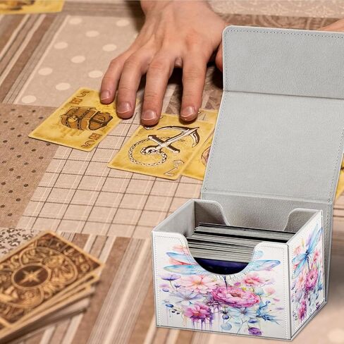 Card Deck Box for MTG Cards Fits 100+ Single Sleeved Cards,Strong Magnetic Game Card Storage Box for MTG/TCG/CCG and other Trading Cards-Golden Green Marble in Saudi Arabia