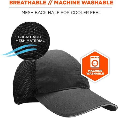 Ergodyne Skullerz 8946 Standard Baseball Cap with Bump Cap Insert, Black in Kuwait