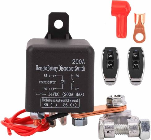 3rd Generation 250A Intelligent Kill Switch, Remote Battery Disconnect Switch DC 12V 24V, Heavy Duty Automatic Cut/Shut Off Switch for Car RV Truck Prevent Battery Drain(1000A Starting Current) in Saudi Arabia
