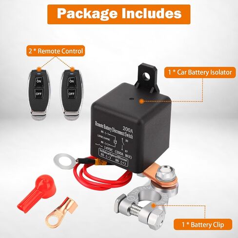 3rd Generation 250A Intelligent Kill Switch, Remote Battery Disconnect Switch DC 12V 24V, Heavy Duty Automatic Cut/Shut Off Switch for Car RV Truck Prevent Battery Drain(1000A Starting Current) in Saudi Arabia