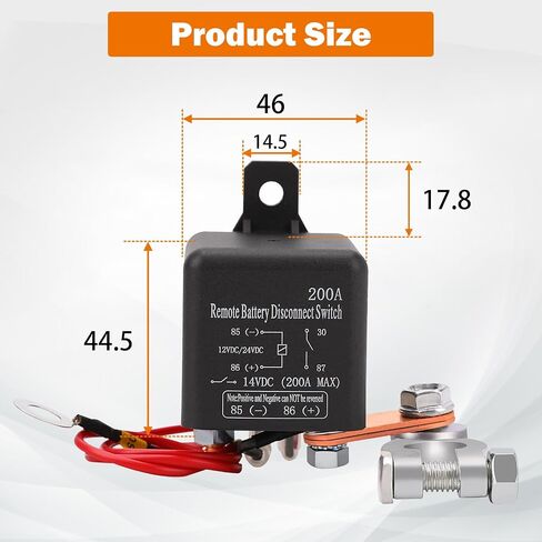 3rd Generation 250A Intelligent Kill Switch, Remote Battery Disconnect Switch DC 12V 24V, Heavy Duty Automatic Cut/Shut Off Switch for Car RV Truck Prevent Battery Drain(1000A Starting Current) in Saudi Arabia