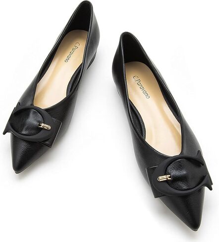 C.Paravano Flat Shoes Women | Ballet for Women Shoes | Pointed Toe Flats | Leather Flats for Women | Comfortable Slip on Women's Flats | Work Flats for Women(Size 8.5,White) in Saudi Arabia