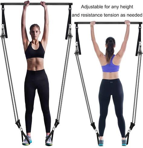 Pilates Bar Kit with Resistance Bands, Upgraded Multifunctional Screw Yoga Pilates Bar with Metal Adjustment Buckle, Portable Home Gym Pilates Bar for Women Full Body Workout Equipment Purple in Saudi Arabia