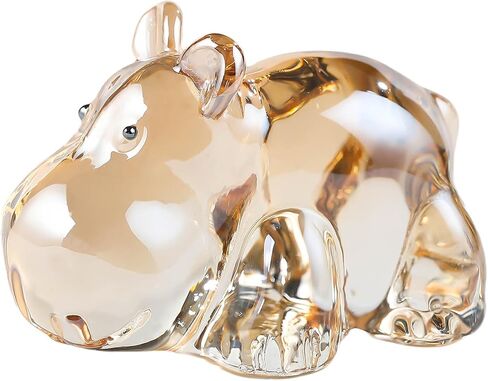 Crystal Grey Hippopotamus 2.8 in Figurines Gifts for Women, Glass Hippo Collectible for Animal Lovers on Birthday Christmas, Paperweight Decorative Centerpiece for Home in Kuwait