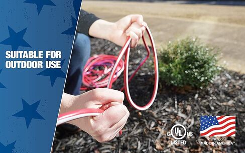 Southwire 2547SWUSA1 25-Feet; Contractor Grade; 12/3; Lighted End Red White and Blue; American Made Extension Cord; Indoor and Outdoor Use; Water Resistant Flexible Jacket; Foot; Ft in Kuwait