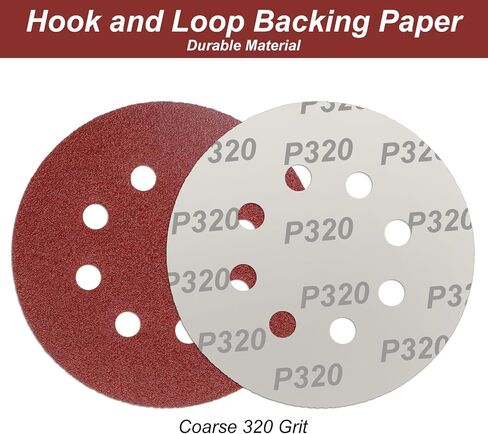 320 Grit 5-Inch Sanding Discs, 8-Hole Orbital Sander Paper, Hook and Loop Sanding Discs for Drywall Sander, 30 Pack in Saudi Arabia