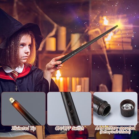 Retisee 36 Pcs Halloween Decorations Halloween Floating Candles Flameless Hanging Candles with Wand Remote Battery Operated LED Taper Window Candles Flickering Light for Halloween(White) in Saudi Arabia