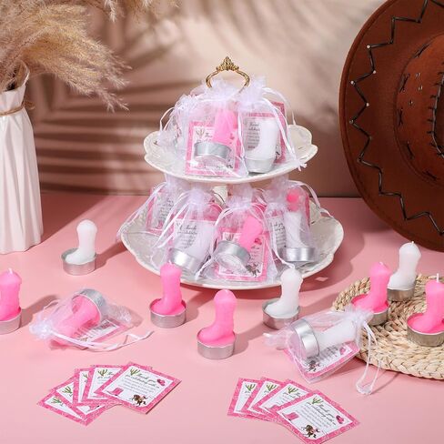 Landhoow 24 Sets Mini Cowgirl Cowboy Boot Tealight Candles Cowboy Boot Party Favors for Guests Include Cowboy Boot Tealight Candles Tags Bags for Western Bachelorette Party Supplies(Brown) in Kuwait