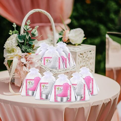 Landhoow 24 Sets Mini Cowgirl Cowboy Boot Tealight Candles Cowboy Boot Party Favors for Guests Include Cowboy Boot Tealight Candles Tags Bags for Western Bachelorette Party Supplies(Brown) in Kuwait