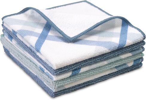 S&T INC. أقمشة أطباق من الألياف الدقيقة لغسل الأطباق، أقمشة تنظيف من الألياف الدقيقة لتنظيف المطبخ مع جانب تنظيف من البوليستر، رمادي، 30.48 سم × 30.48 سم، 10 عبوات in Kuwait