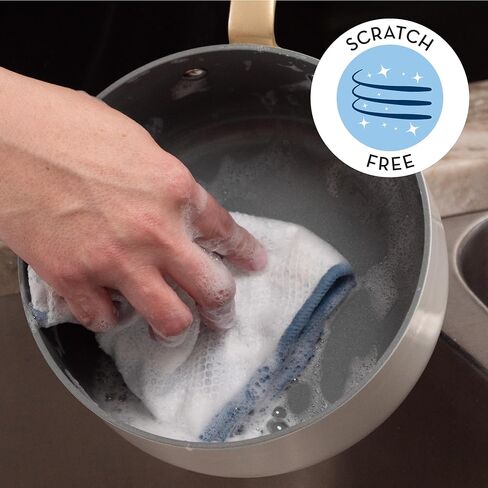 S&T INC. أقمشة أطباق من الألياف الدقيقة لغسل الأطباق، أقمشة تنظيف من الألياف الدقيقة لتنظيف المطبخ مع جانب تنظيف من البوليستر، رمادي، 30.48 سم × 30.48 سم، 10 عبوات in Kuwait