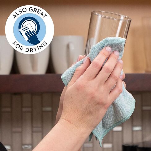 S&T INC. أقمشة أطباق من الألياف الدقيقة لغسل الأطباق، أقمشة تنظيف من الألياف الدقيقة لتنظيف المطبخ مع جانب تنظيف من البوليستر، رمادي، 30.48 سم × 30.48 سم، 10 عبوات in Kuwait