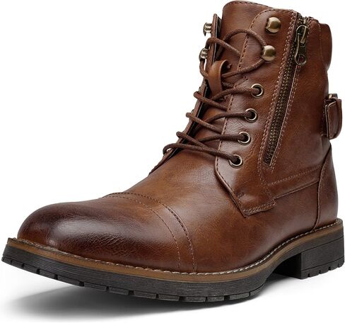 Vostey Men's Boots Black Boots for Men Casual Boots Motorcycle Combat Ankle Dress Boots Mens (BMY678A black 15) in Kuwait