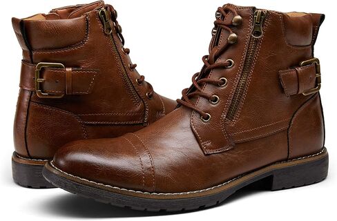 Vostey Men's Boots Black Boots for Men Casual Boots Motorcycle Combat Ankle Dress Boots Mens (BMY678A black 15) in Kuwait