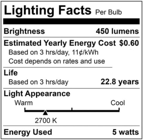 Anyray 2-LED Light Bulbs HR16 120V 5W E27 MR-16 JDR C Hood Lamp Short Neck E26 (Warm White) in Saudi Arabia