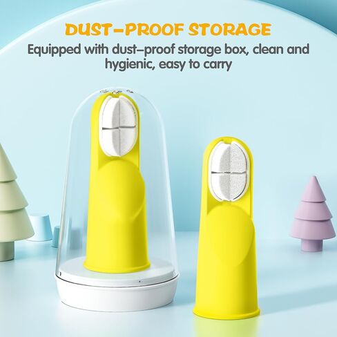 Baby Finger Toothbrush with Storage Case for 0-1 Year Infants, Silicone Finger Sleeve for Gentle Oral Care, V-Shaped Soft Bristle for Baby's First Teeth, Infant Oral Tongue Cleaner - Yellow (1 Pc) in Saudi Arabia
